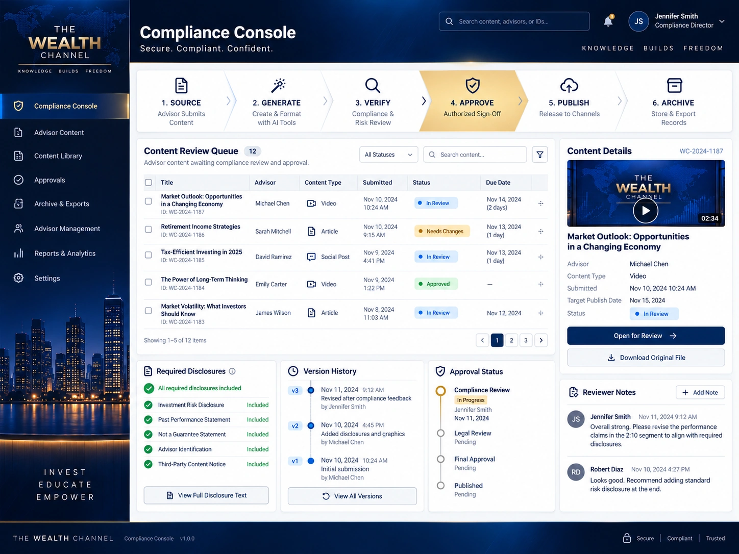 Compliance review console